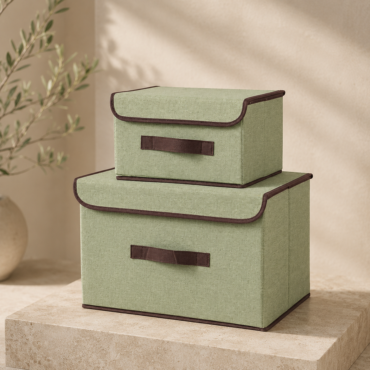 boîte rangement tissu 35L – 38x25x25cm et 26x20x16cm – sous-vêtements et accessoires  -FRUNIE
